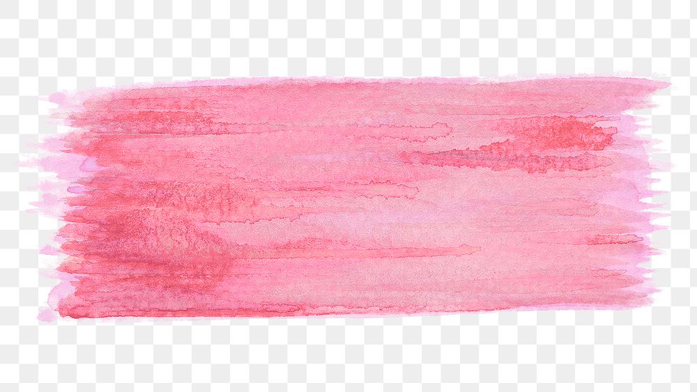 Pink watercolor brush stroke transparent png