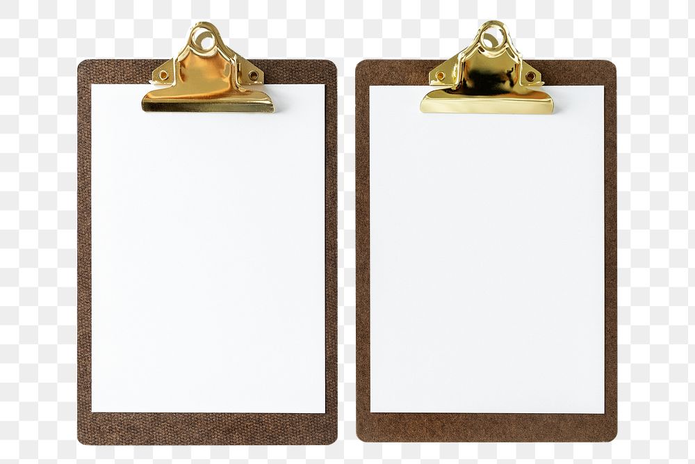 Clipboard with a document template transparent png