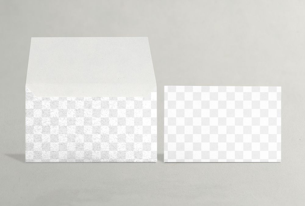 Png invitation card mockup with an envelope