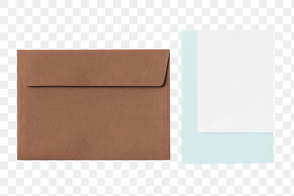 Closed envelope mockups with invitation cards transparent png