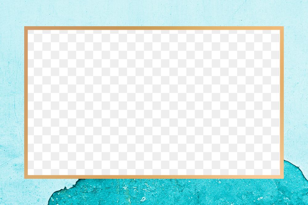 Png rectangle frame turquoise background