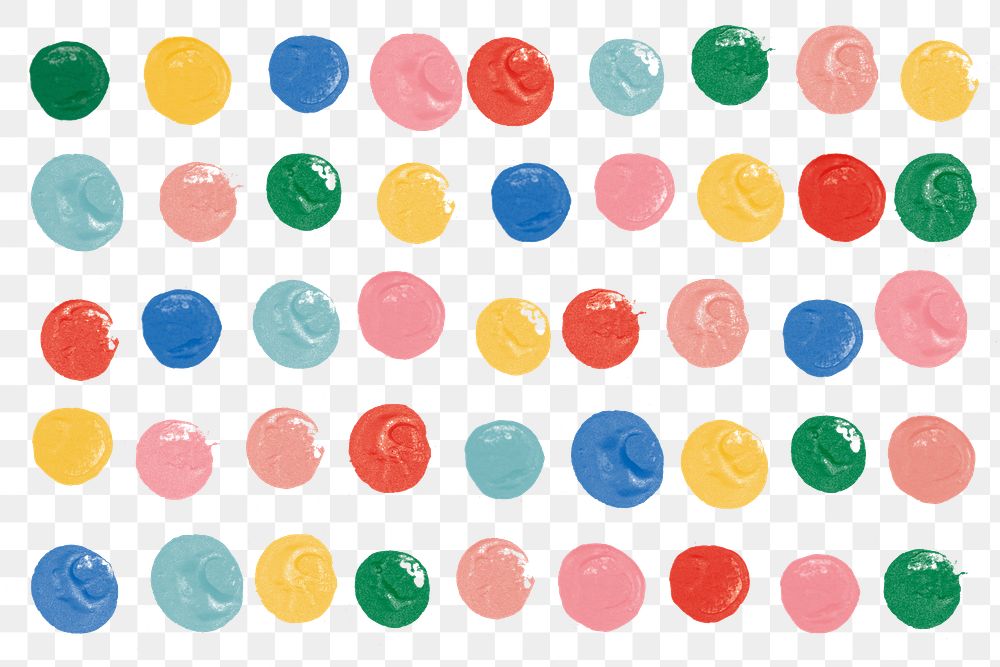 Block printing png colorful pattern circle on transparent background