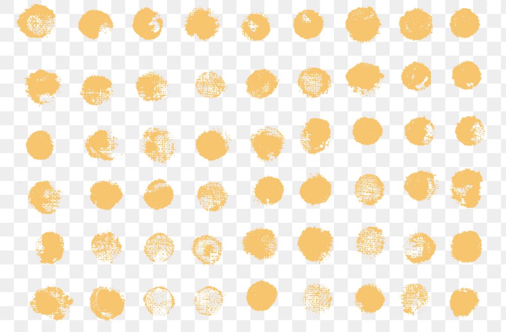 Block print png circle pattern background in yellow