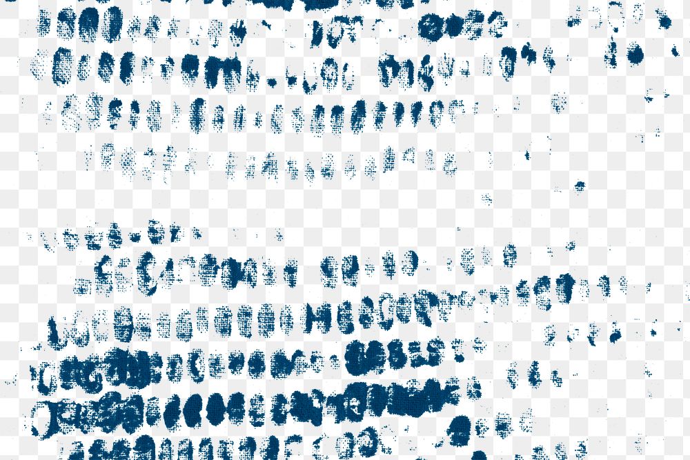 Block printing png blue transparent background