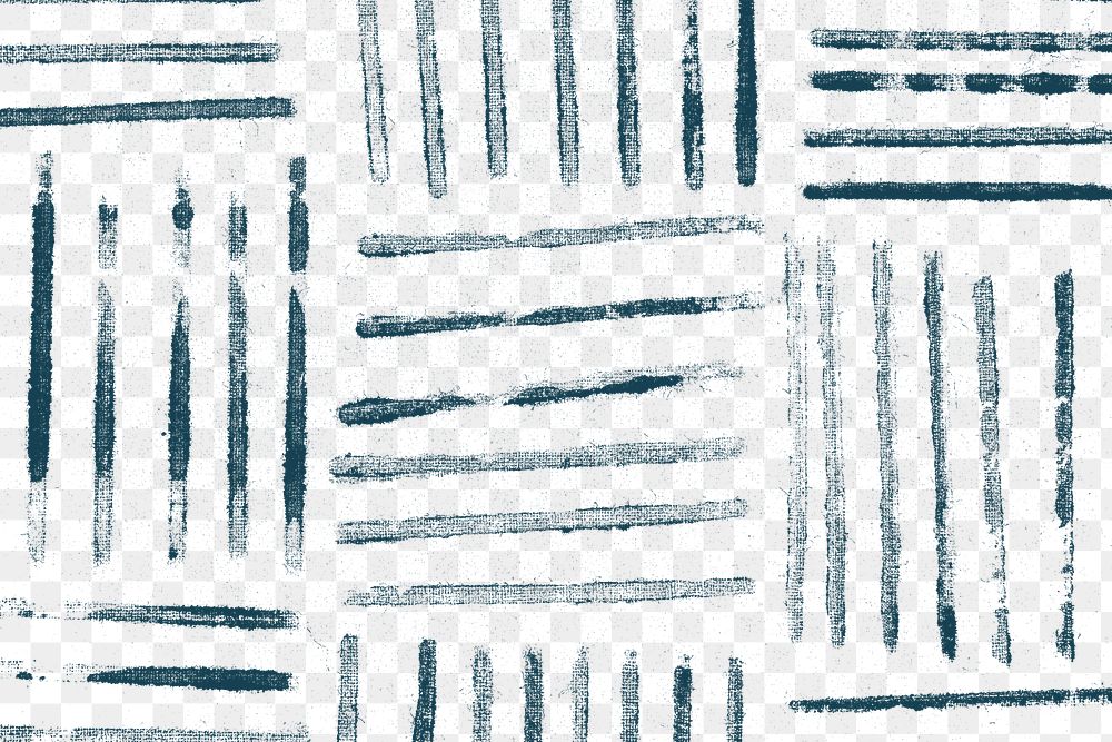 Block print png striped pattern background in blue 