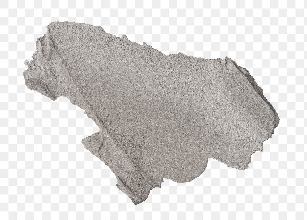Png smeared wet cement texture element in gray tone