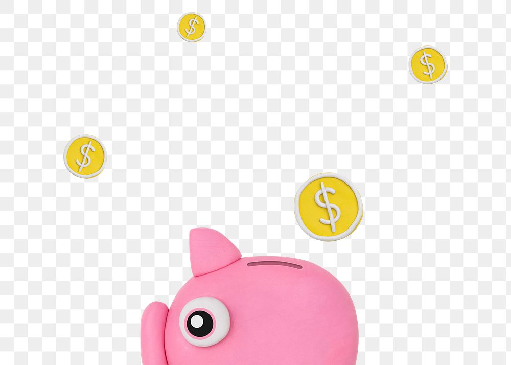 Png piggy bank finance background png DIY dry clay creative art for kids