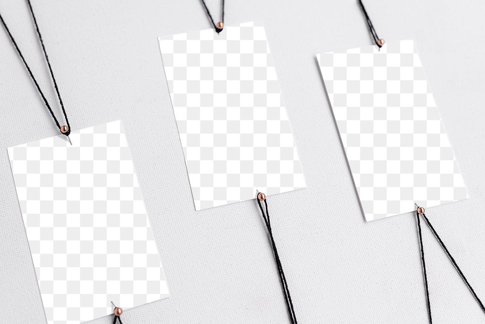 Transparent tag png, label mockups with strings