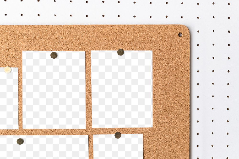 Pinned note mockup png, brown corkboard