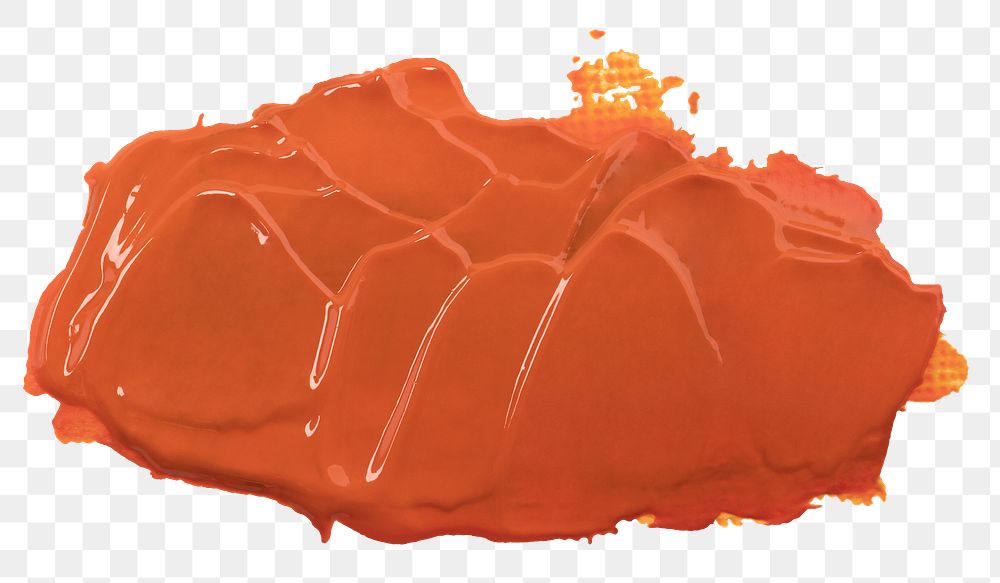 Orange paint smudge textured png brush stroke creative art graphic