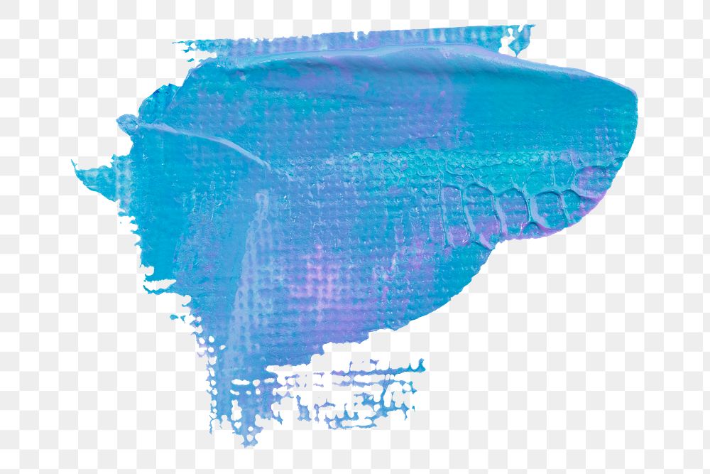 Blue paint smudge textured png brush stroke creative art graphic