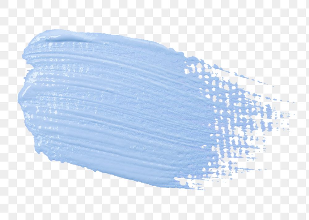 Blue paint smudge textured png brush stroke creative art graphic