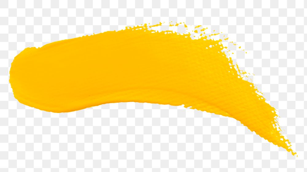 Yellow paint smear textured png brush stroke creative art graphic