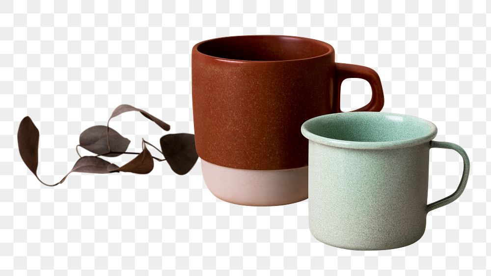 Minimal ceramic mug mockup png in brown