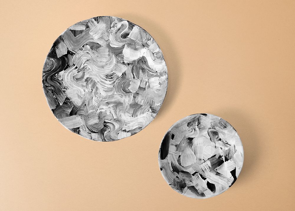 Acrylic painted plate mockup png in aesthetic creative style