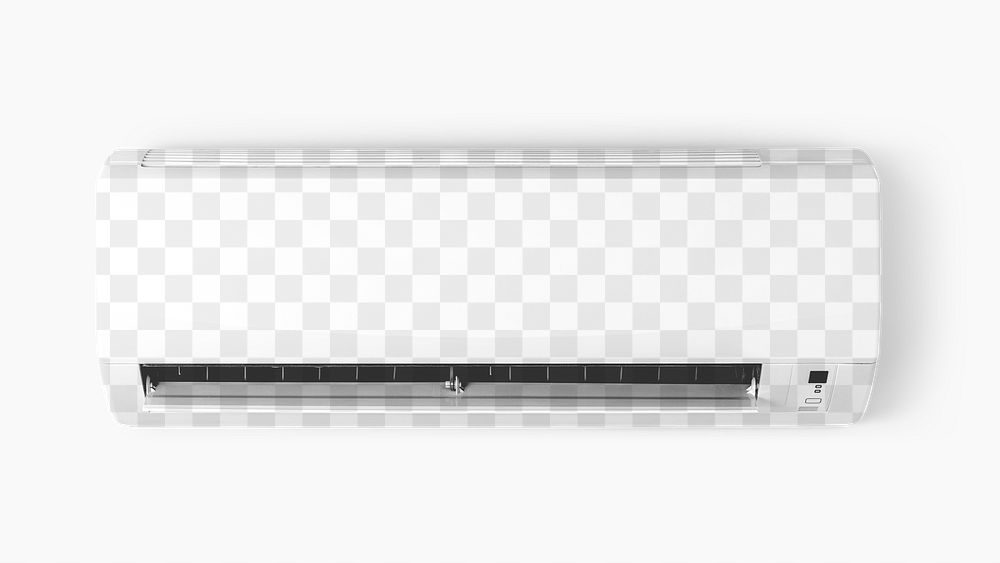 Air conditioner png mockup on white wall