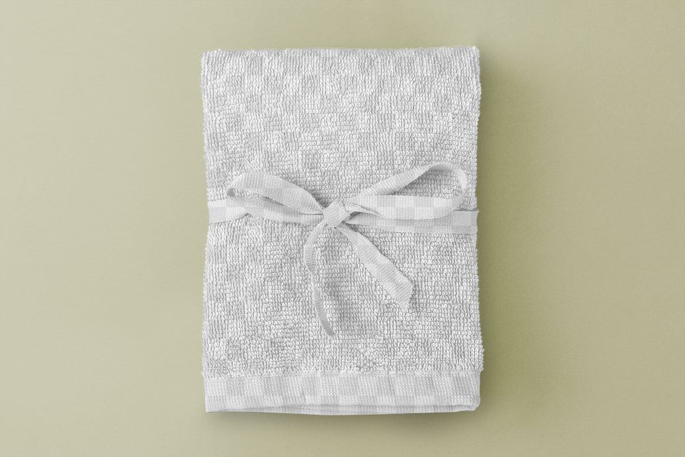 Png hand towel mockup, transparent fabric