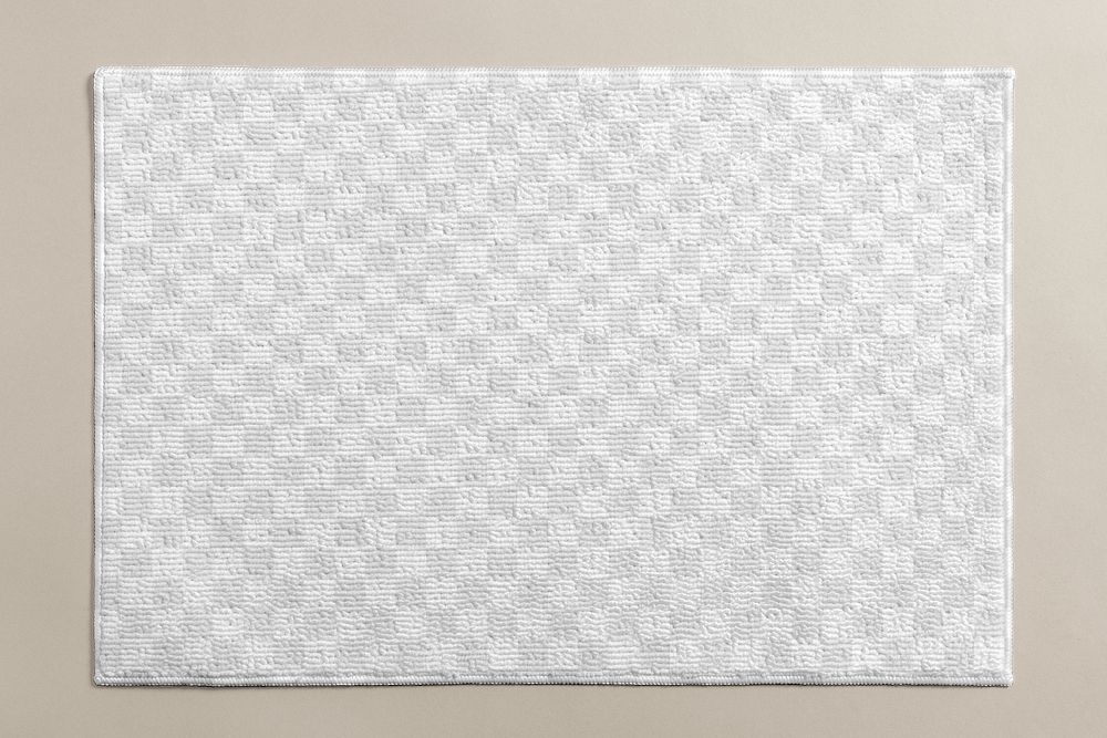Png bathroom mat mockup, transparent fabric