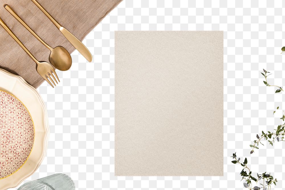 Png blank restaurant menu