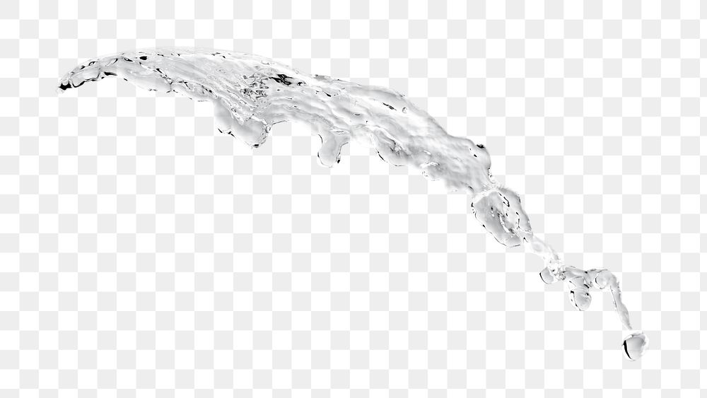 Splashing water png, abstract element sticker clipart