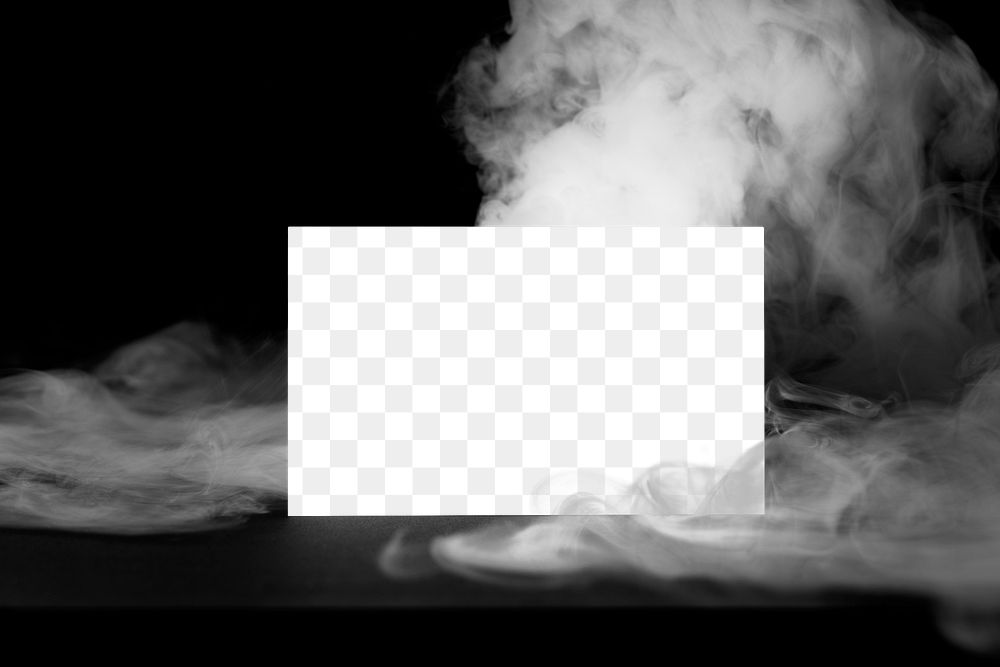 Business card png mockup, abstract smoke with design space