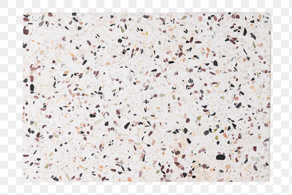 Terrazzo card png, textured paper sticker, isolated object