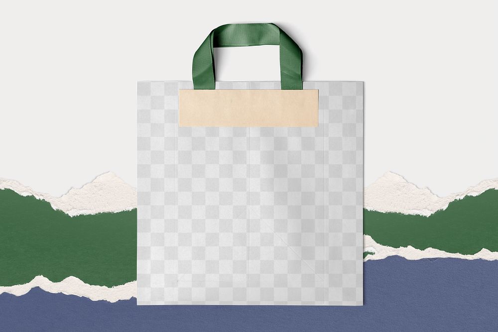 Shopping bag png mockup, sustainable packaging design