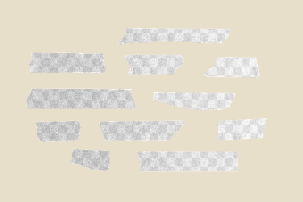 Washi tape mockups png, transparent design, stationery flat lay