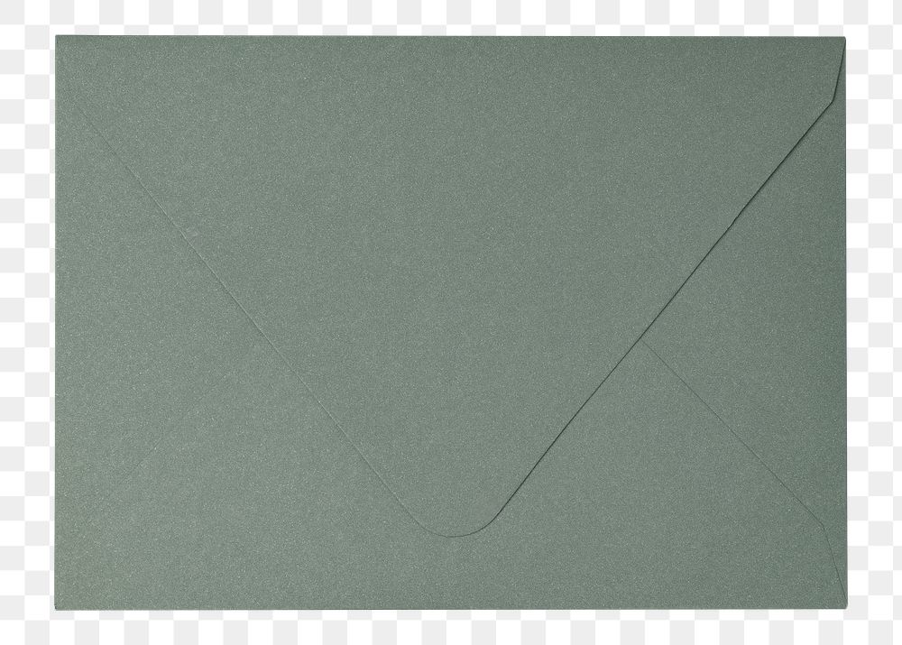 Green envelope png, stationery sticker