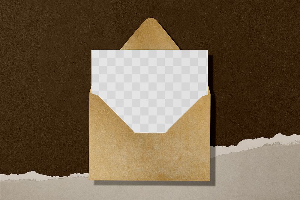 Invitation envelope png mockup, aesthetic stationery