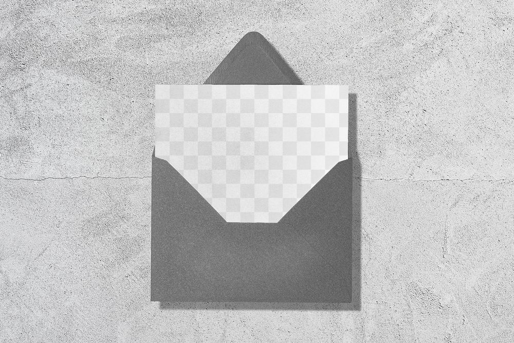 Invitation card png mockup inside of envelope 