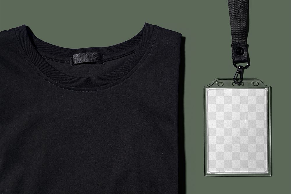 ID holder mockup png, tee design space