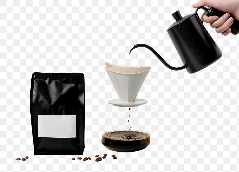 Drip coffee png sticker, minimal design