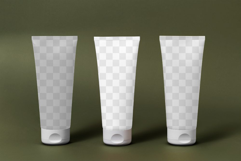 Tube png, transparent mockups, skincare product packaging design, business branding