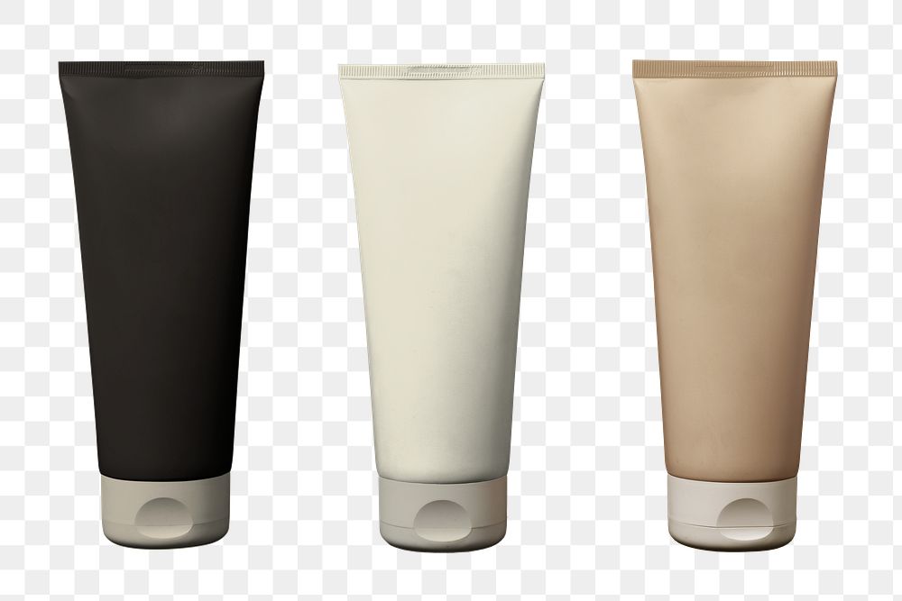 Skincare tubes png, product packaging, business branding design