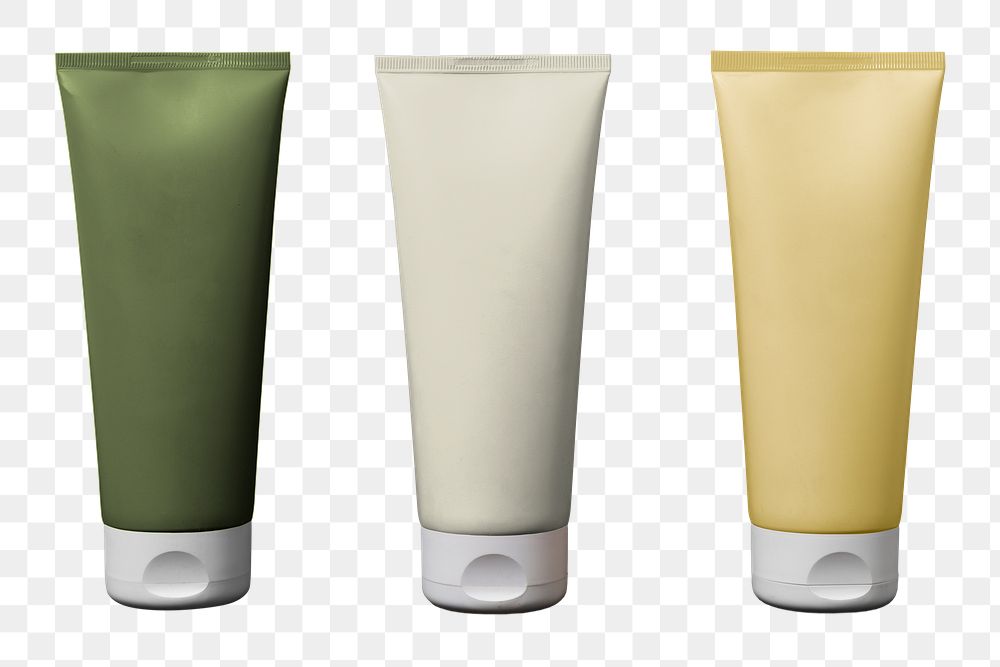 Skincare tubes png, product packaging, business branding design