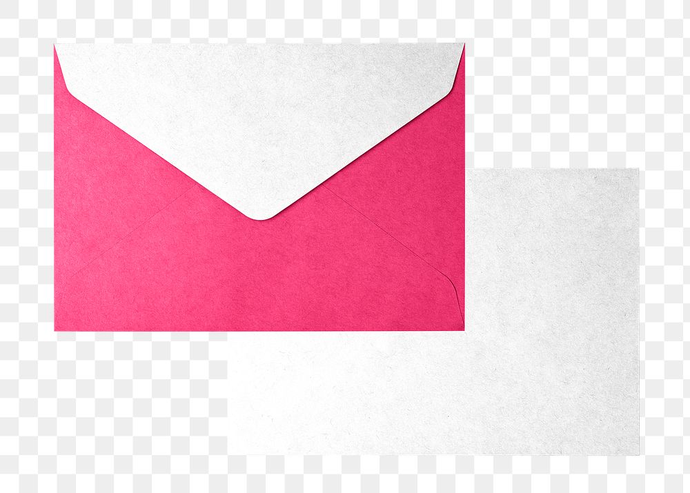 Pink envelope png, business branding stationery on transparent background