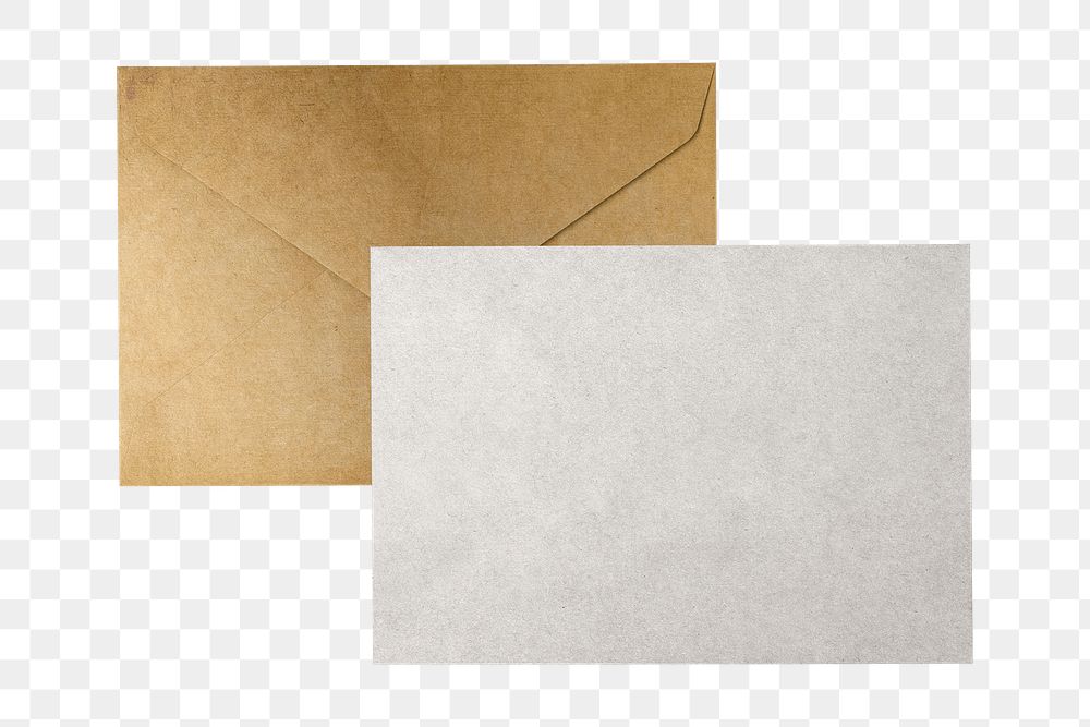 Brown envelope png, business branding stationery on transparent background