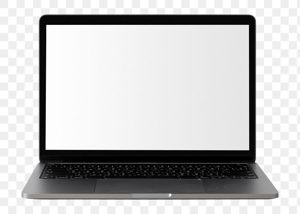 Laptop png, blank screens design, isolated object
