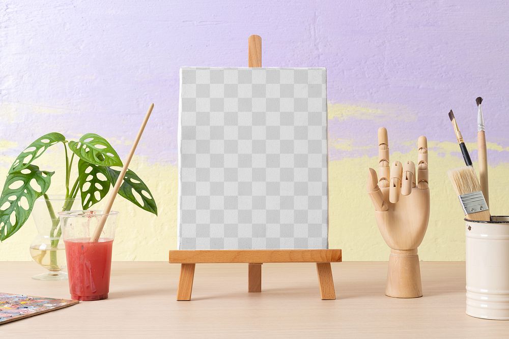 Canvas mockup png, artist home decor design