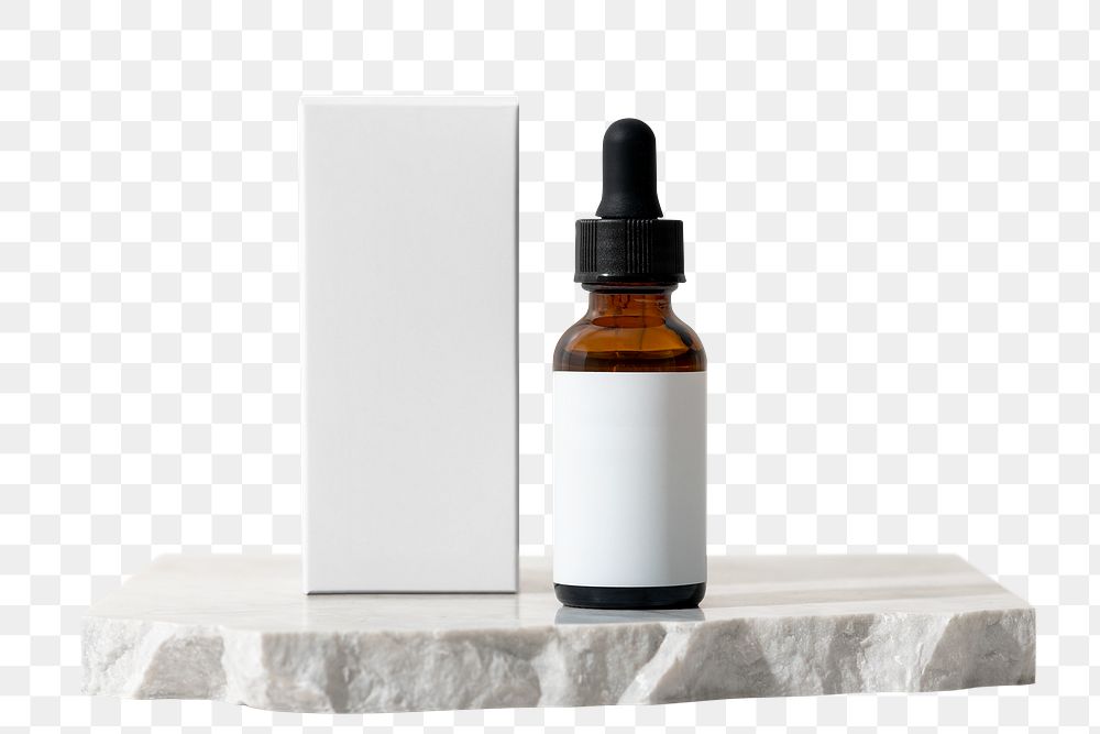 Serum bottle sticker png, label for beauty dropper product