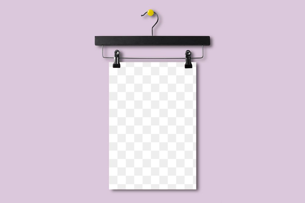 Poster png mockup, wall decoration in transparent design