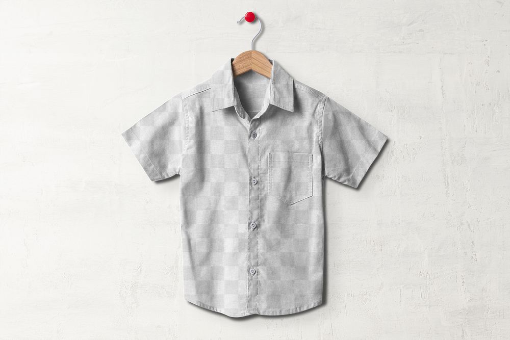 Kids shirt png mockup, toddler size apparel in transparent design