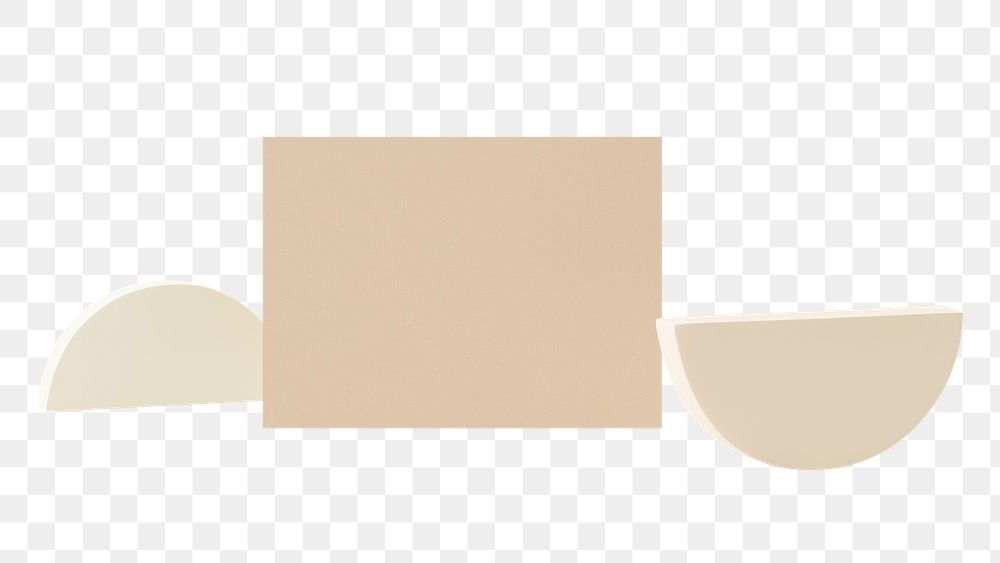 Beige geometric shapes png, isolated object design