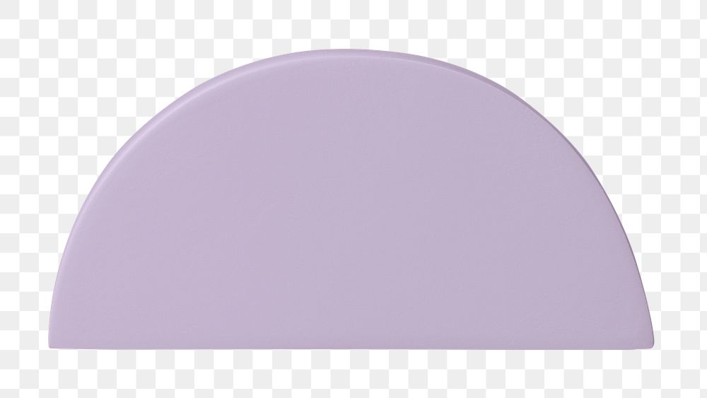 Pastel purple semicircle png, geometric design element, isolated object design