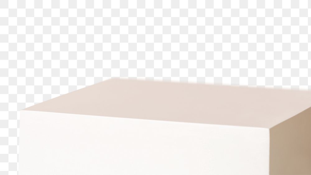Product podium png, transparent background, rectangle shape, beige geometric design