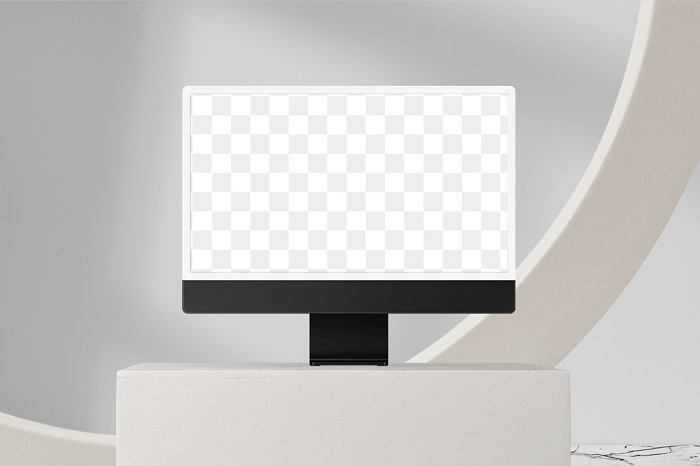 Computer screen mockup png transparent, digital device product design