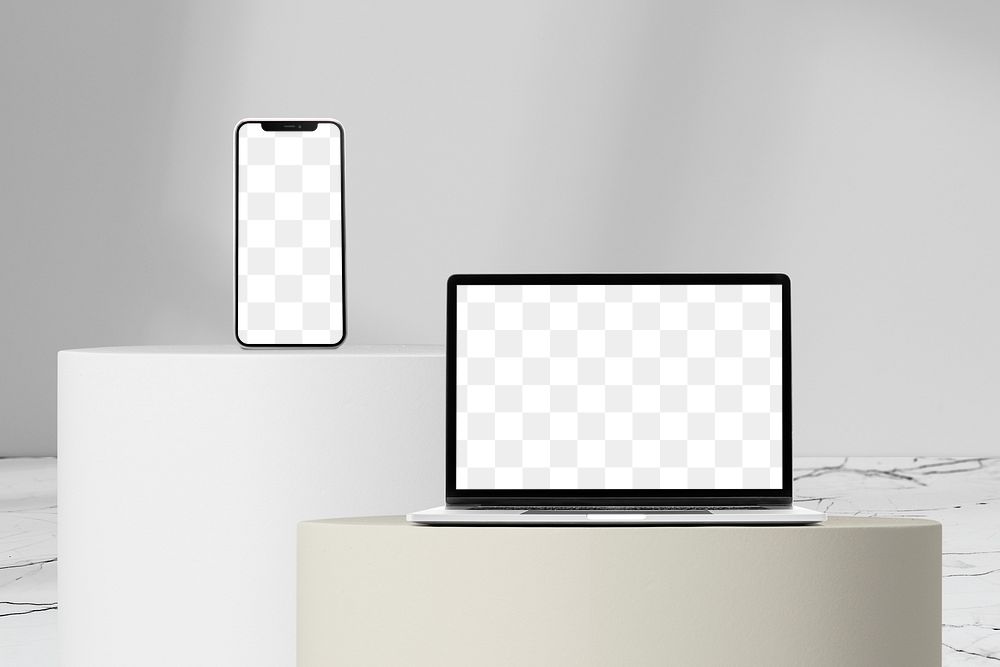 Digital device screen mockups png transparent, digital device product design