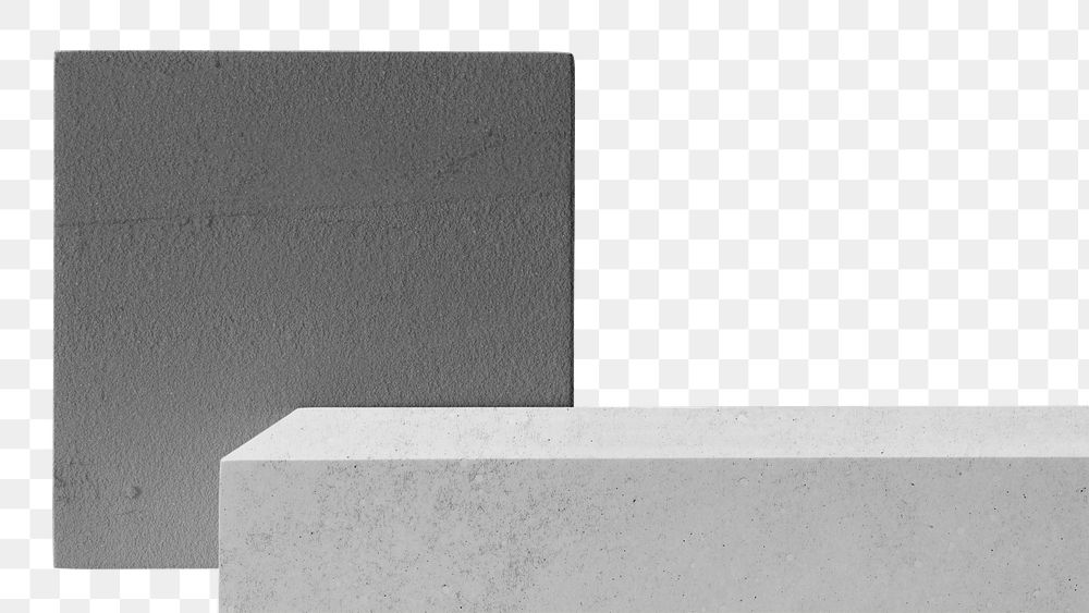 Product podium png, transparent background, rectangle shape, gray geometric design