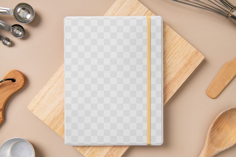 Homemade cookbook cover png mockup, chef&rsquo;s essential